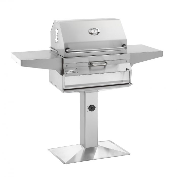 Fire Magic Legacy Charcoal Grill On Patio Post