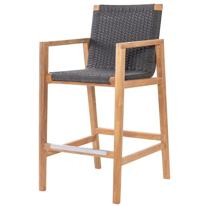 Royal Teak Collection ADCCH-G Admiral Counter Height Chair, Charcoal