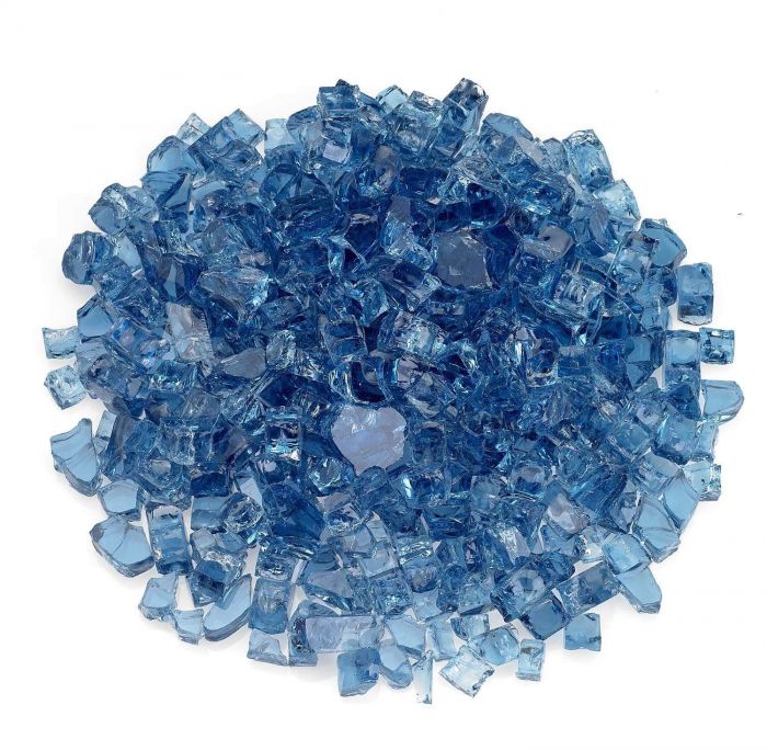 American Fire Glass 10-Pound Classic Fire Glass, 1/2 Inch, Pacific Blue