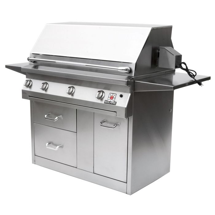 Solaire AGBQ-42 42-Inch Deluxe Freestanding Grill on 3-Drawer Cart with Rotisserie