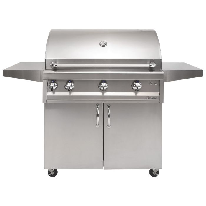 Artisan ARTP-36C-LP Professional Series GAS Grill with Single Side Burner on Cart in in Stainless Steel, Propane | Size: 36 Inches by Spotix