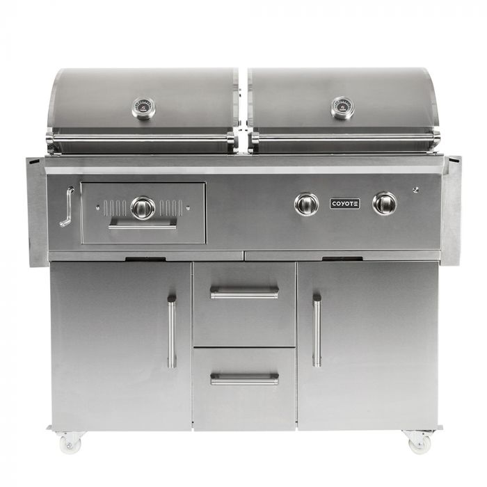 Coyote Stainless Steel Freestanding Gas & Charcoal Combo Grill, 50-Inch (C1HY50-CT)