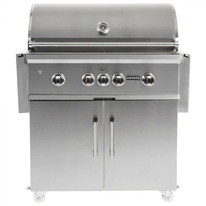 Coyote S-Series Stainless Steel Freestanding Gas Grill with Infrared Sear Burner & Rotisserie, 36-Inch (C2SL36-CT)