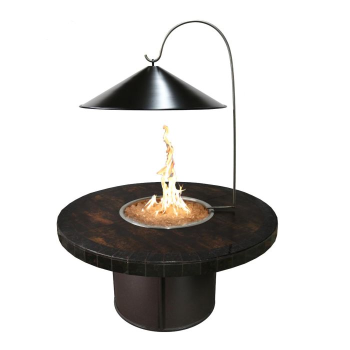 The Outdoor Plus OPT-RCB47HRF Black Steel Cone Fire Pit Cover with Heat Reflector, 47-Inch