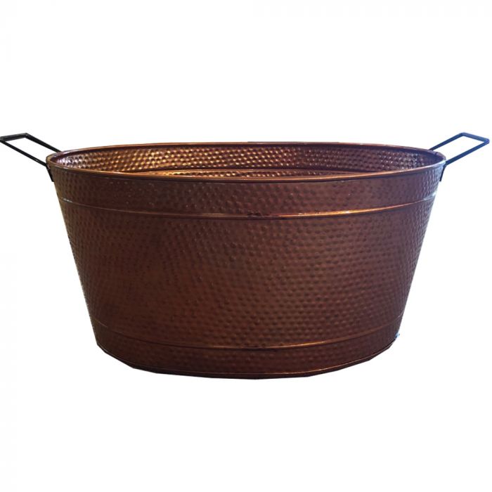 Dagan DG-1550 Hammered Copper Oval Log Bucket, 15.25-Inches