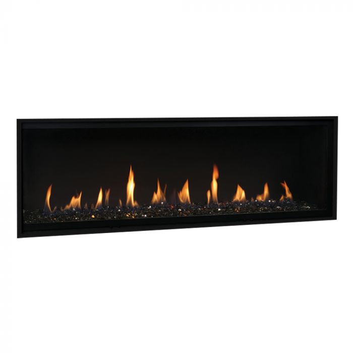 Superior DRL4084 84-Inch Electronic Ignition Direct Vent Single Sided Gas Fireplace with Crushed Glass Media