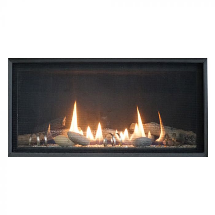 White Mountain Hearth DVL36BP Loft Direct Vent Contemporary Fireplace with Clear Crushed Glass, 36-Inches