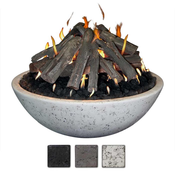 Grand Canyon FB4816TP Concrete Fire Bowl 48x16-Inch with Tee-Pee Stack 