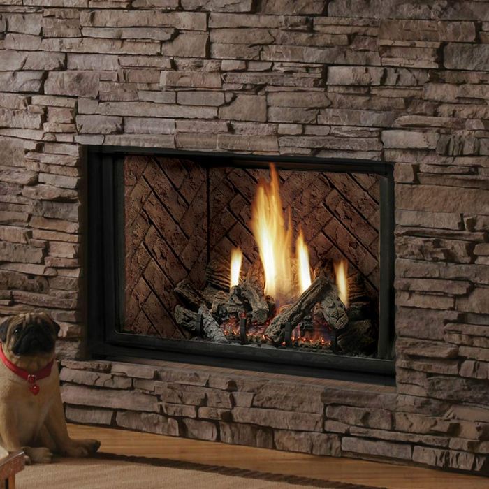 Kingsman HBZDV4224 42-Inch Zero Clearance Dual Burner Direct Vent Gas Fireplace with Log Set