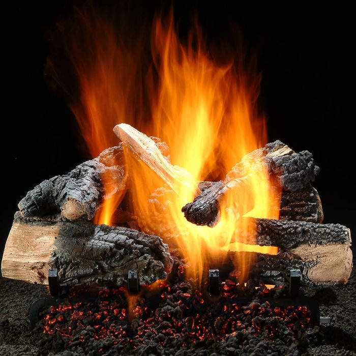 Hargrove Inferno Vented Gas Log Set with ANSI Certified Hidden Control Burner Kit (HGISSAA-HCB-ANSI)