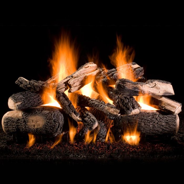 Hargrove Kodiak Char Double Stack Vented Gas Log Set with ANSI Certified Burner Kit and Manual Safety Pilot Kit with Variable Flame Remote (HGKCS-DSB-ANSI)