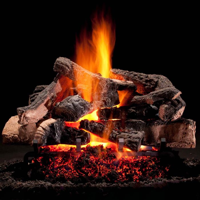 Hargrove Rustic Timbers Vented Gas Log Set with ANSI Certified System 4 Burner Kit, Propane Specialized (HGRTSAA-S4B-ANSI)
