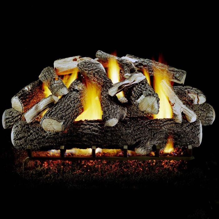 Hargrove Summit Oak Vented Large Gas Log Set with Burner Kit, Natural