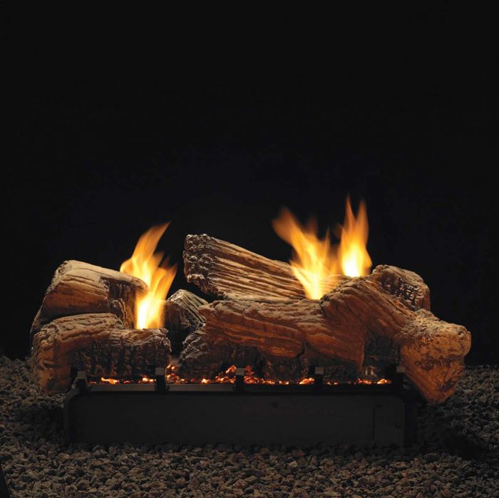White Mountain Hearth LSUxxSF-Kit Ceramic Fiber Stone River Multi-Sided Complete Fireplace Log Set
