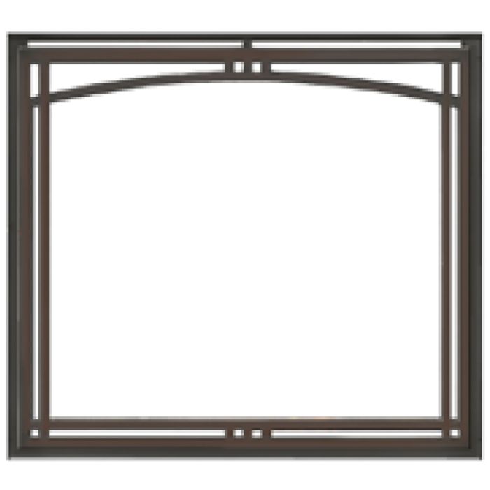 Majestic Manor Black Arched Overlap Fit Front for Meridian 42-Inch Fireplaces