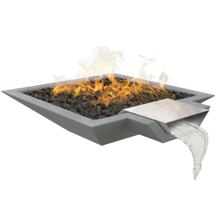Fire by Design MGSFOS3008 Square Oblique 30-Inch GFRC Fire and Water Bowl