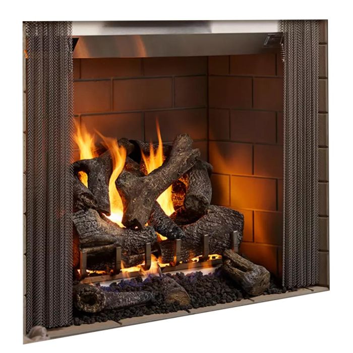 Outdoor Lifestyles Castlewood 42-Inch Outdoor Firebox with Gas Log Set