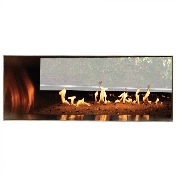 Empire OLL60SP12 Carol Rose Coastal Collection Ventless 60-Inch Outdoor See-Through Gas Fireplace, Battery-Powered Spark Ignition, Multicolor LED Lighting