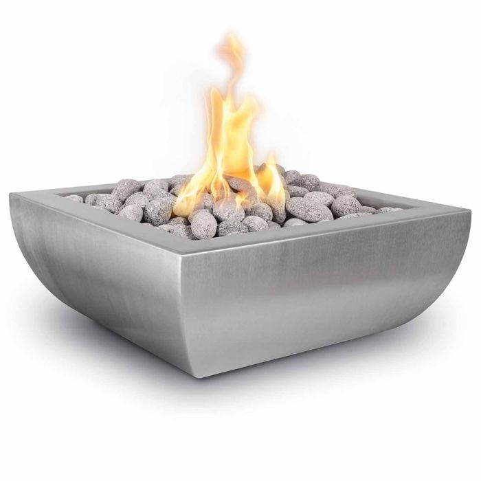TOP Fires by The Outdoor Plus Avalon Square Stainless Steel Gas Fire Bowl