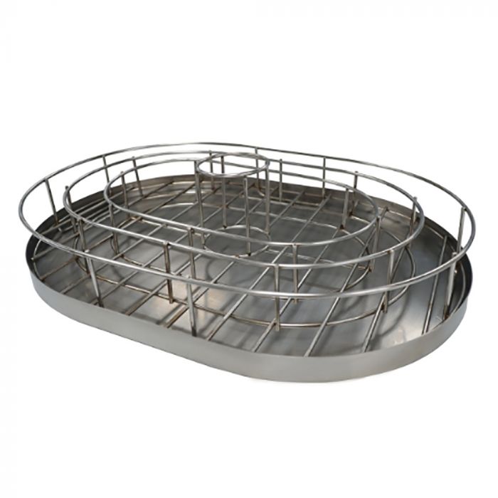 Primo Rib and Chicken Rack with Drip Tray for Oval LG 300 and Oval XL 400 Charcoal Grills