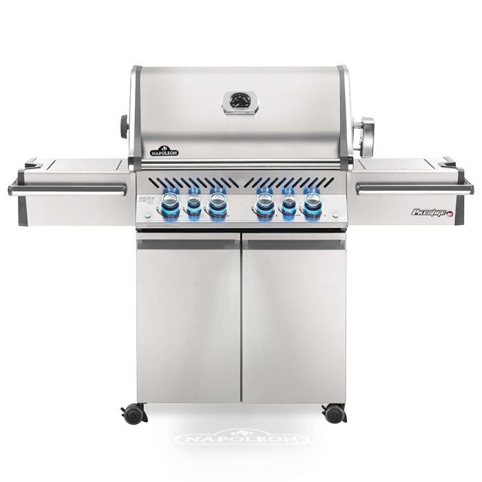 Napoleon P500RSIB-3 Prestige 500 Gas Grill On Cart with Rotisserie and Side Burner, 28-Inches
