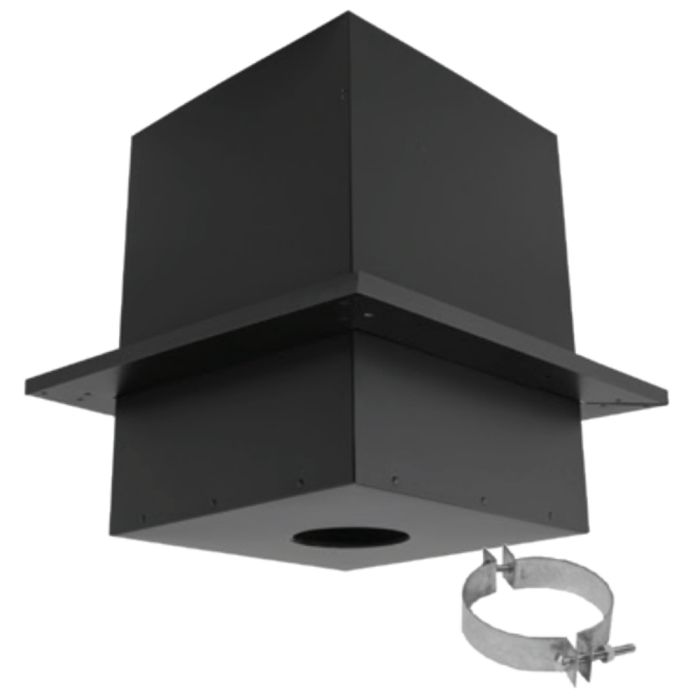 DuraVent Flat Ceiling With Black Double Wall Pipe Wood Stove Chimney Kit
