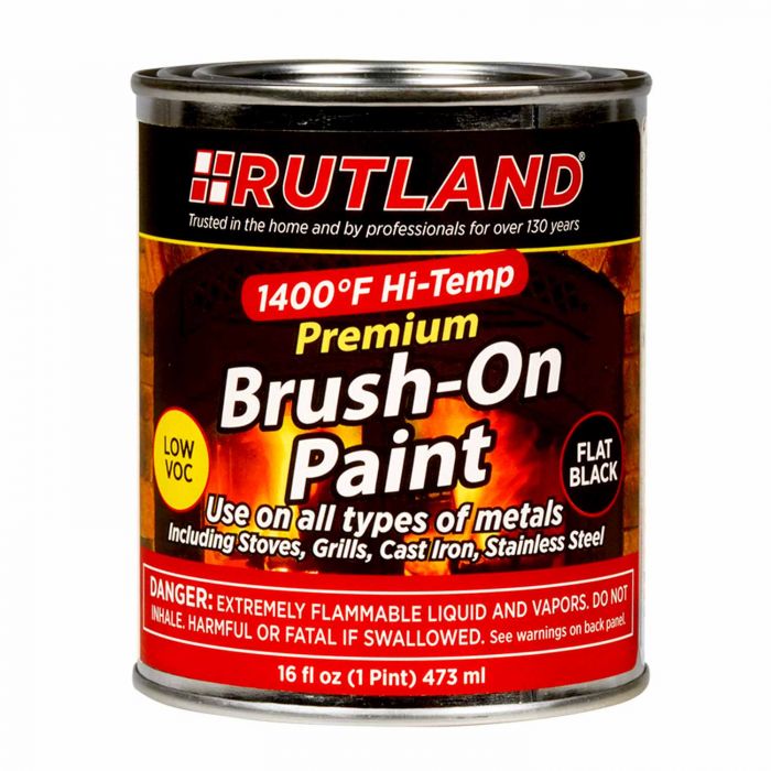 Rutland RD-81V 1400 Degree F Brush On Premium High Temp Paint, Low VOC, 16 fl oz