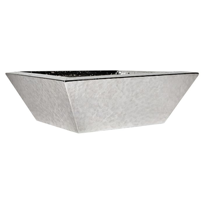 Fire by Design SS-SQH30 Hammered Stainless Steel 30-Inch Square Fire Bowl