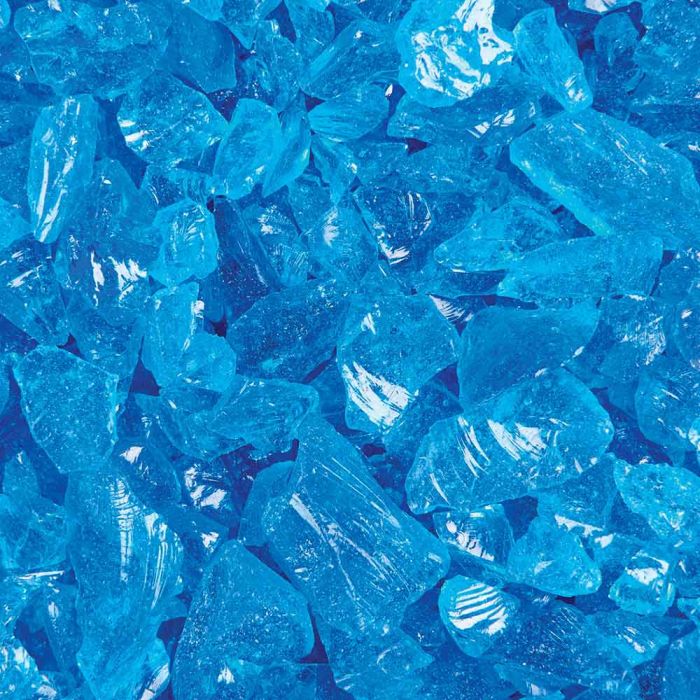 Grand Effects FGLT Standard 1/2"-3/4" Turquoise Blue Fire Glass, 25 lbs
