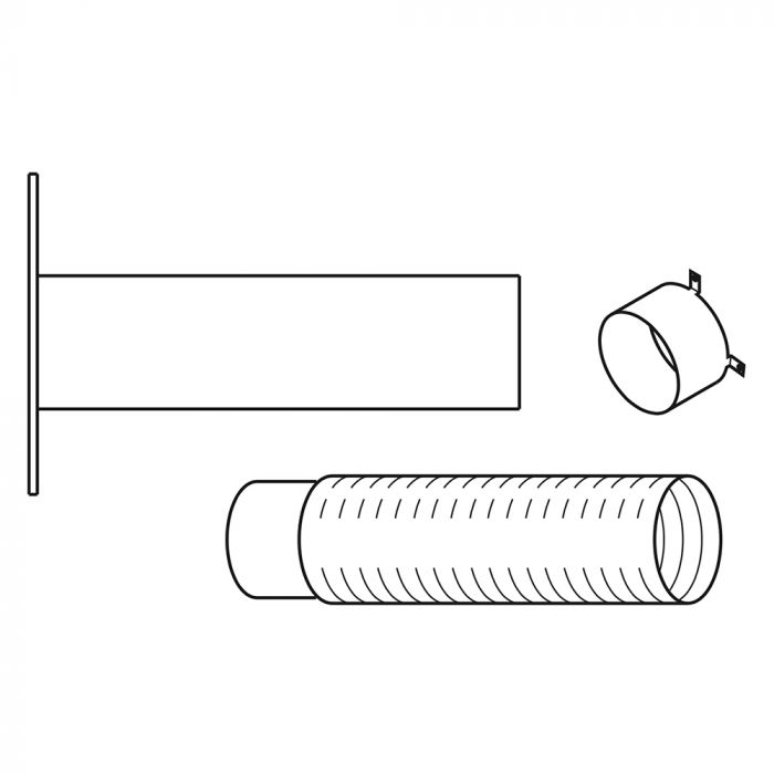 Superior AK4F Outside Air Kit with Collar, Hood & 3-Foot Flex Pipe for Floor Venting