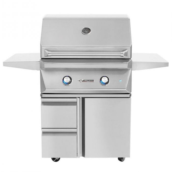 Twin Eagles 30 Inch Gas Grill On Cart with Drawers and Door