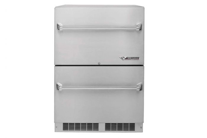 Twin Eagles Outdoor Two Door Refrigerator, 24 Inch