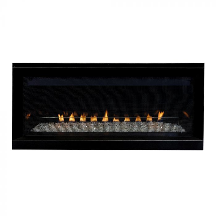 Superior VRL3055 55-Inch Electronic Ignition Vent-Free Gas Fireplace with Remote, Lights & Crushed Glass Media