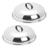 Evo 12-0116-AC Stainless Steel Steamer/Cooking Covers, Set of 2 Sizes