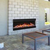 Remii BAY-SLIM Indoor/Outdoor Built-In 3-Sided Electric Fireplace with Decorative Media