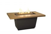 French Oak French Barrel Oak Cosmo Chat Height Fire Table, Rectangle