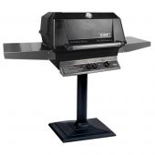 Modern Home Products AMCWMP Gas Grill On Post with Stainless Steel Shelves