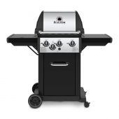 Broil King MON-340 Monarch 340 3-Burner Grill on 2-Wheel Cart with Side Burner 22-Inches