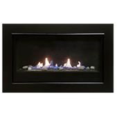 Sierra Flame BOSTON-36-EI 36-Inch Boston Direct Vent Built-In Gas Fireplace with Electronic Ignition, Black Fireglass and Gray Pebble Kit