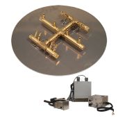 Crossfire by Warming Trends 24 Volt Platinum Electronic Ignition Round Tree-Style Brass Gas Fire Pit Burner Kit