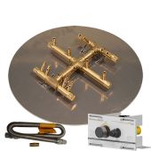 Crossfire by Warming Trends Mercury Push Button Spark Ignition Round Tree-Style Brass Fire Pit Burner Kit