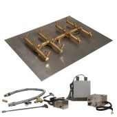 Crossfire by Warming Trends 24 Volt Platinum Electronic Ignition Double Tree-Style Brass Gas Fire Pit Burner Kit