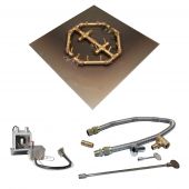 Crossfire by Warming Trends CFBO-P24VIK 24 Volt Hot Surface Electronic Ignition Octagonal Tree-Style Brass Gas Fire Pit Burner Kit