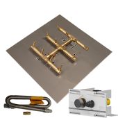 Crossfire by Warming Trends Mercury Push Button Spark Ignition Square Tree-Style Brass Fire Pit Burner Kit