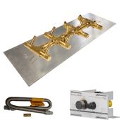 Crossfire by Warming Trends Mercury Push Button Spark Ignition Linear Tree-Style Brass Fire Pit Burner Kit