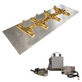 Crossfire by Warming Trends 24 Volt Platinum Electronic Ignition Tree-Style Brass Gas Fire Pit Burner Kit