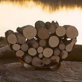Fire Pit Art CRLR- Crescent Wood Log Rack, Carbon