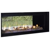 Superior 48-Inch Electronic Ignition See-Through Direct Vent Linear Gas Fireplace with Lights and Remote