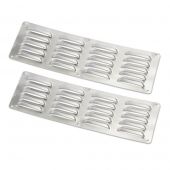 HPC Fire Louvered 14x4.5 Inch Stainless Steel Enclosure Vents, Set of 2