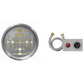 Firegear FPB-RPSSF-TPSI Spark Ignition Gas Fire Pit Burner Kit with Round Drop-In Pan & Brass Burning Snowflake